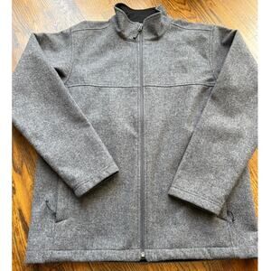 The North Face Mens M Grey Wool Blend Denali Full Zip Fleece Interior Jacket